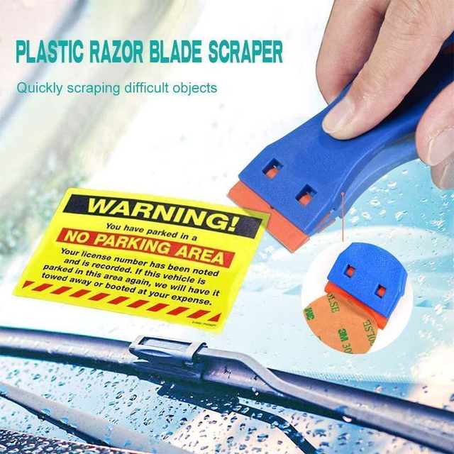 1.5 Plastic Razor Scraper With 10pcs Double Edged Plastic Blades